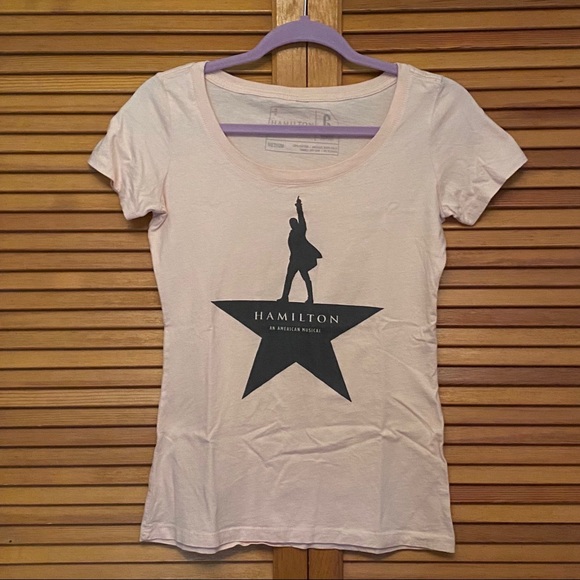 Broadway Tops - Broadway Hamilton Musical Baby Pink T-shirt Size M